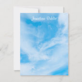 Handwriting Template Script Name Blue Sky Clouds Mitteilungskarte (Vorderseite)