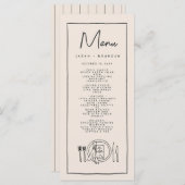 Handwriting Typografy Retro Wedding Menu Menükarte (Vorne/Hinten)