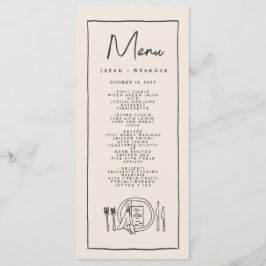 Handwriting Typografy Retro Wedding Menu Menükarte
