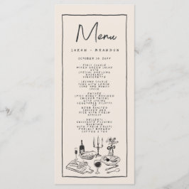 Handwriting Typografy Retro Wedding Menu Menükarte