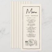 Handwriting Typografy Retro Wedding Menu Menükarte (Vorne/Hinten)