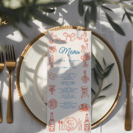 Handwriting Typografy Retro Wedding Menu Menükarte