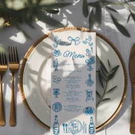 Handwriting Typografy Retro Wedding Menu Menükarte