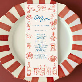 Handwriting Typografy Retro Wedding Menu Menükarte