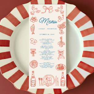 Handwriting Typografy Retro Wedding Menu Menükarte