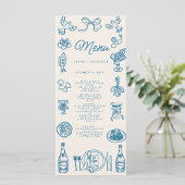 Handwriting Typografy Retro Wedding Menu Menükarte