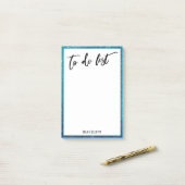 Handwriting, um Aquamarine Glitzer-Grenze aufzulis Post-it Klebezettel (Auf Schreibtisch)