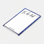 Handwriting, um die blauen Glitzer-Grenzen aufzuli Post-it Klebezettel (angewinkelt)