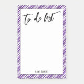 Handwriting, um Lila weißes Retro-Muster aufzulist Post-it Klebezettel (Vorderseite)