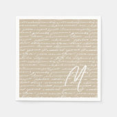 Handwriting Urheber-Bücher Romantik Serviette (Vorderseite)