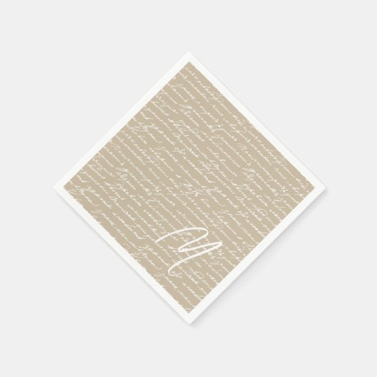 Handwriting Urheber-Bücher Romantik Serviette (Ecke)