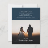 Handwriting Wedding Day Foto Vielen Dank Mitteilungskarte (Rückseite)