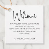 Handwriting Wedding Willkommensbeutel Geschenkanhänger (Vorderseite)