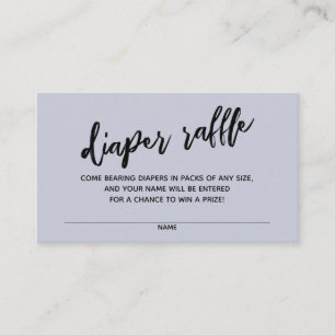 Handwriting Windeln Raffle Ticket Dusty Blue Begleitkarte