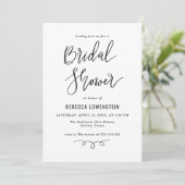 Handwritten Bridal Shower Script Modern Einladung (Stehend Vorderseite)