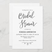 Handwritten Bridal Shower Script Modern Einladung (Vorne/Hinten)