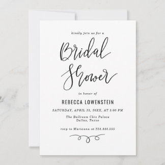 Handwritten Bridal Shower Script Modern Einladung