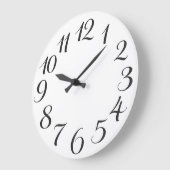 Handwritten Calligraphy Numeral Große Wanduhr (Winkel)