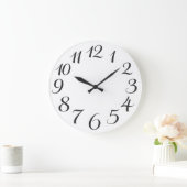 Handwritten Calligraphy Numeral Große Wanduhr (Zuhause)