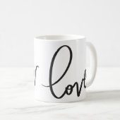 Handwritten Calligraphy Script love  Kaffeetasse (VorderseiteRechts)