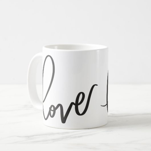 Handwritten Calligraphy Script love  Kaffeetasse (Vorderseite Links)