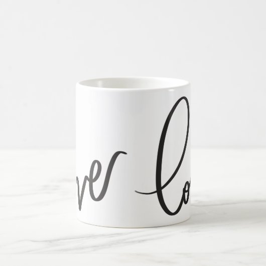 Handwritten Calligraphy Script love  Kaffeetasse (Mittel)