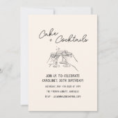 Handwritten Cocktail Doodle 30th Birthday Party Einladung (Vorderseite)