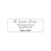 Handwritten Family Address Stamp with Laurel Permastempel (Design)