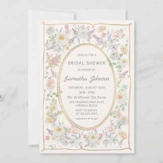 Handwritten Floral Bridal Shower Invitation Einladung