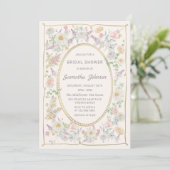 Handwritten Floral Bridal Shower Invitation Einladung (Stehend Vorderseite)