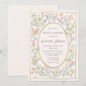 Handwritten Floral Bridal Shower Invitation Einladung (Vorne/Hinten)
