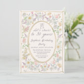 Handwritten Floral Cheers 30th Birthday Invitation Einladung (Stehend Vorderseite)