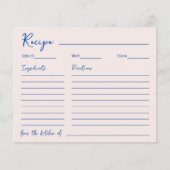 Handwritten Font Blue Elegant Recipe For The Bride (Vorderseite)