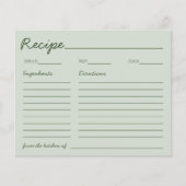 Handwritten Font Sage Green Recipe For The Bride (Vorderseite)