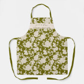 Handwritten grandma Green stylish floral pattern Schürze (Vorderseite)