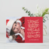 Handwritten Holiday Greetings Feiertagskarte (Stehend Vorderseite)