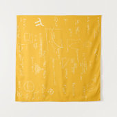 Handwritten Math Formulas and Equations Yellow Wandteppich (Vorderseite (Horizontal))