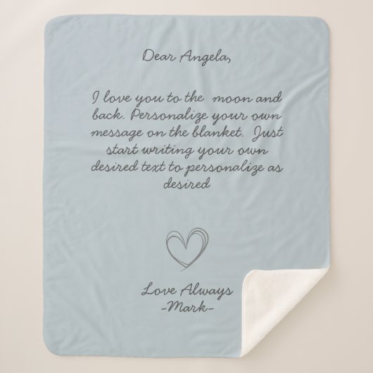 Handwritten Message Personalize Text Sherpadecke (Vorderseite)