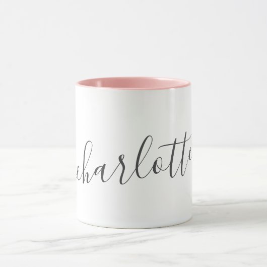 Handwritten Minimalist Script Personalized Name  Tasse (Zentrum)