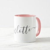 Handwritten Minimalist Script Personalized Name Tasse (VorderseiteRechts)
