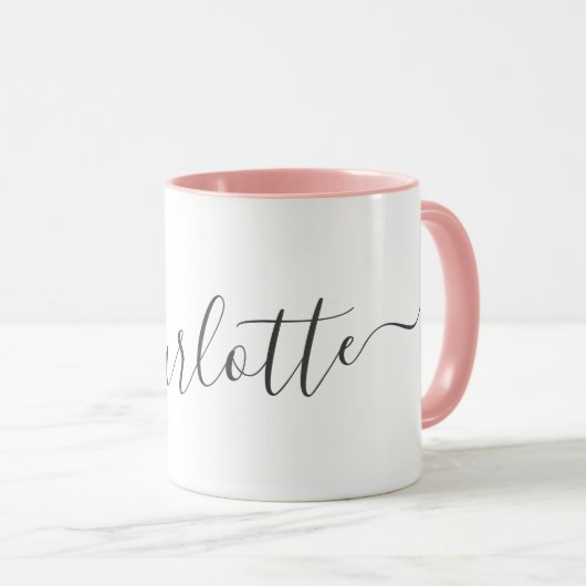Handwritten Minimalist Script Personalized Name  Tasse (VorderseiteRechts)
