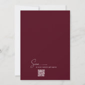Handwritten Modern MInimal Burgundy Bridal Shower Einladung (Rückseite)