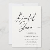 Handwritten Modern MInimal Script Bridal Shower Einladung (Vorderseite)