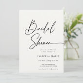Handwritten Modern MInimal Script Bridal Shower Einladung (Stehend Vorderseite)