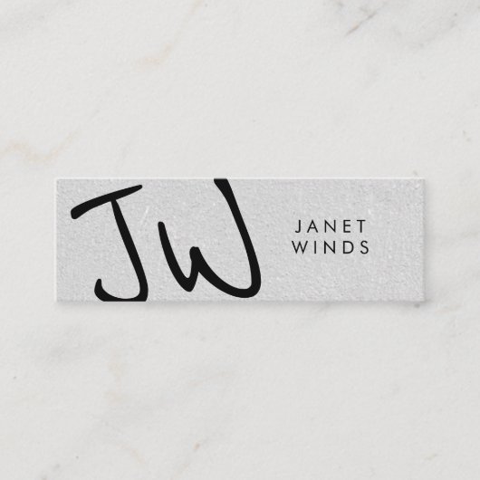 Handwritten Monogramm großen Typs Mini Visitenkarte (Vorderseite)