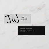 Handwritten Monogramm großen Typs Mini Visitenkarte (Vorne/Hinten)