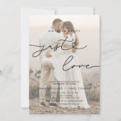 Handwritten Nothing Fancy Just Love Wedding Einladung (Vorderseite)