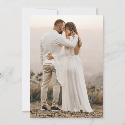 Handwritten Nothing Fancy Just Love Wedding Einladung (Rückseite)