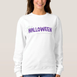 Handwritten Purple Lettering Spiderweb Halloween Sweatshirt