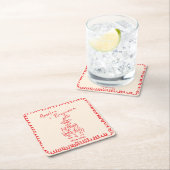 Handwritten  retro Champagne Tower Wedding  Rechteckiger Pappuntersetzer (Vor Ort)